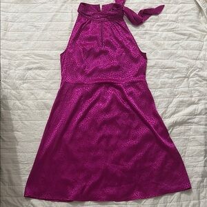 Pink knee-length halter sundress for cocktail